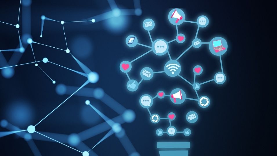 lightbulb network digital strategy icons